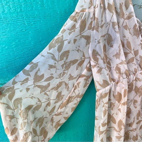 CABI “COUPLET” Y2K PEASANT EMPIRE WAIST SHEER 2 PIECE SET TAN CREAM SIZE MEDIUM - Picture 8 of 10